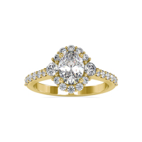 Anillo de compromiso de plata de ley con halo de corte ovalado natural, certificado GIA, anillo de boda con racimo, anillo de promesa, venta al por mayor, ¡el más vendido!