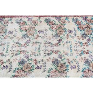 Tapis turc vintage 3,6x6,6 pieds, tapis en laine abstrait rouge - Product Image 5