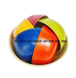 ¡Ventas calientes 2025! Ensaladera de bambú natural/Cuenco de bambú para bebé con logotipo grabado con láser y logotipo gratis de Eco2go Vietnam - Product Image 4