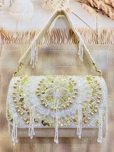 Sacs de soirée de broderie de perles de pierre de cristal de concepteur fait main pour les occasions spéciales nuptiales et élégantes - Product Image 2