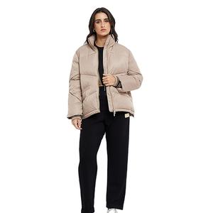 Ropa de moda Diseño personalizado Cremallera completa Diseño de cuello pesado de alta calidad Palangre Baggy Winters Warm Chaquetas de mujer - Product Image 6