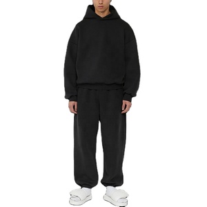 Survêtement en coton personnalisé de haute qualité pour hommes sweats à capuche et pantalons de jogging surdimensionnés de luxe ensemble unisexe de pantalons de survêtement à capuche - Product Image 3