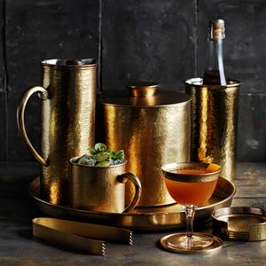 Handcrafted Brass <b>Ice</b> Bucket with Lid and <b>Tongs</b> Hammered Finish Insulated Design for Luxury Home Bar Entertaining - Product Image 4