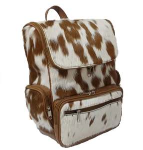 Sac à dos unisexe en cuir de vachette fermeture à glissière sac à cheveux fait à la main souple PC filles voyage randonnée ordinateur portable utilisation scolaire conviviale - Product Image 3