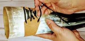 Good Quality of Viking <b>Drinking</b> Horn & Horn Mug With Metal <b>Stand</b> Polished Custom Food Safe From India Low Price Natural Buffalo - Product Image 5