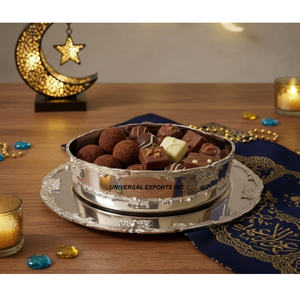 Cuenco de chocolate de acero con aspecto árabe, cuenco dulce decorativo con acabado dorado, cuenco de chocolate nuevo de diseñador de tamaño personalizado - Product Image 4