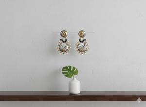 Pendientes de Piedras Multicolores Oxidadas de Estilo Tradicional Fusion para Mujer, Perfectos para Bodas, Festivales y Ocasiones Especiales - Product Image 5