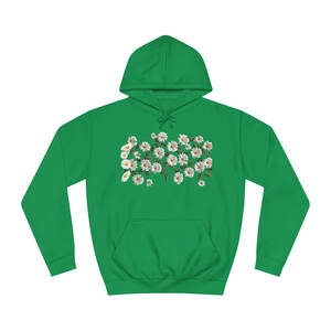 Sweats à capuche pour femmes de qualité supérieure, broderie 3D, coton écologique mélangé, fleur de marguerite blanche, streetwear surdimensionné, haute qualité - Product Image 1