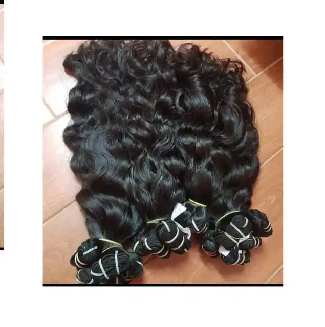 Best quality Raw Indian hair direct from Indian Tirupati temple 100% raw unprocessed wavy natural texture and colour