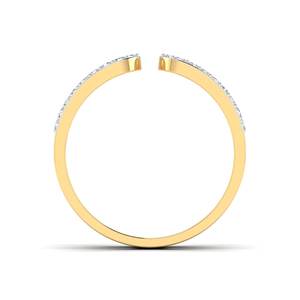 Mode 14K jaune/blanc/bague en or Rose pour hommes femmes Unique manchette ouverte concepteur Simple bande Double laboratoire diamant rangée or mariage - Product Image 3