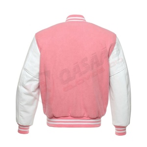 Fabricante OEM personalizado impresiones Universidad-Béisbol Bomber Moda Letterman Rojo-Cuero Mangas Blanked Varsity Chaquetas - Product Image 6