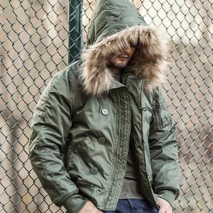 <b>Mens</b> Winter Fleece <b>Jacket</b> Warm Windbreaker Fur Collar Bomber <b>Jackets</b> Outdoor Multi-Pocket Parka <b>Jacket</b> - Product Image 3