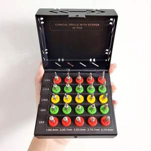 Kit de brocas cónicas dentales de 25 piezas con tapones-Juego de brocas cónicas para implantes - Product Image 2