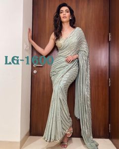 Style Bollywood traditionnel exclusif Bollywood Designer Sequance Saree brodé travail Saree avec chemisier pour femmes et filles - Product Image 6