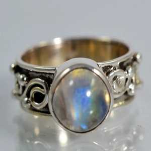 Rainbow Moonstone 925 Sterling Silver Dainty Handmade Ring Boho June Birthstone Jewelry Perfect Gift for Her Birthday - Product Image 5