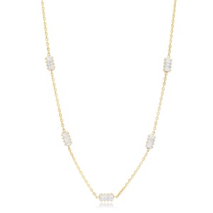 Collar con Colgante de Piedra Baguette de Diseño Rectangular para Mujer, Hecho a Mano en Turquía, Joyería de Plata de Ley 925 al por Mayor - Product Image 1