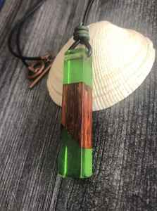 Collar con Colgante de Madera y Resina Vintage para Mujer, Cadena de Eslabones, Joyería de Moda para Fiestas y Bodas, Accesorios de Madera Hechos a Mano - Product Image 3