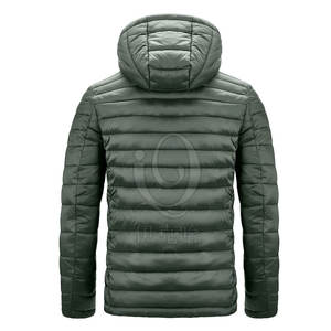 Meilleur prix disponible, veste matelassée à capuche pour homme de haute qualité avec logo sur le devant, design hivernal respirant et respectueux de l'environnement - Product Image 3