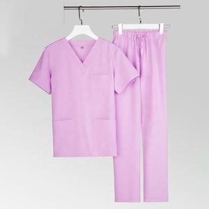 Ensemble de gommages médicaux pour femmes manches courtes et pantalons pour médecins infirmières esthéticiennes tissu givré OEM vêtements de clinique en gros - Product Image 6