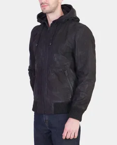スリムフィットメンズレザージャケット通気性メンズレザージャケット最高のデザインカスタムロゴレザージャケット男性用卸売