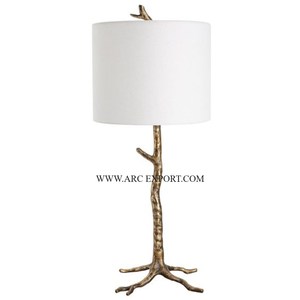 Lampu meja desain antik lampu lantai kuningan logam kualitas mewah pencahayaan ukuran besar lampu meja kamar tidur rumah dan ruang tamu