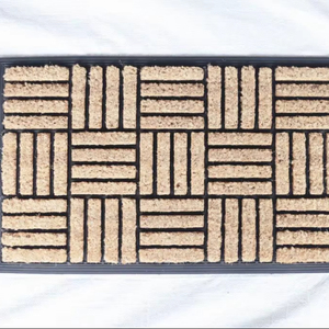 Tapis d'entrée en caoutchouc de fibre de coco de haute qualité Non brosse Durable antidérapant piégeage de la saleté facile à nettoyer Design moderne élégant - Product Image 1
