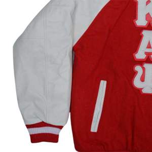 Veste Letterman pour hommes Corps en laine cachemire rouge et manches en cuir véritable blanc Vêtements grecs Vêtements d'extérieur universitaire fraternité - Product Image 5