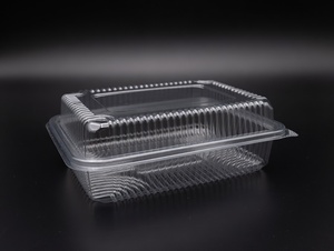 Boîte à charnière en PET transparente, capacité 1250 ml / 42 oz, gamme de contenants à charnière en PET - Vente en gros de boîtes à charnière en PET pour boulangerie - Product Image 2