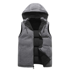 Personnalisé Hiver Bulle Puffer Gilet Fermeture Éclair Poche Logo Personnalisé Sans Manches Vestes Gilet Hommes à Capuche OEM Haute Qualité Homme Décontracté - Product Image 2