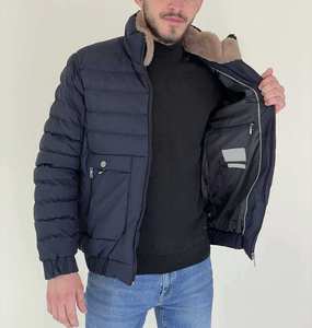 เสื้อโค้ทขนแกะมีซิปปิดสำหรับผู้ชาย, เสื้อโค้ทขนแกะคอขนแกะ - Product Image 2