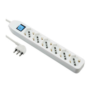 MULTIPRESA 6PRESE BIPASSO SCH + INTERNA FIGURA 4 BLANCA - Product Image 1
