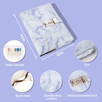 Vente en gros Carnet de notes à couverture rigide Agenda en cuir Journal de voyage A5 en cuir avec serrure