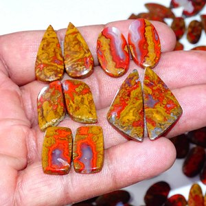 Cabochon d'agate marocaine naturelle en forme de quartz en vrac de forme et de taille mélangées pour la fabrication de bijoux disponibles en paire - Product Image 3