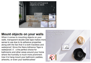 Nastro Adesivo Nano Gel Rimovibile 30mm <span class=keywords><strong>Biadesivo</strong></span> Resistente Senza Tracce <span class=keywords><strong>per</strong></span> <span class=keywords><strong>Pareti</strong></span> Cucina Tappeti Foto Auto Vetro - Product Image 6