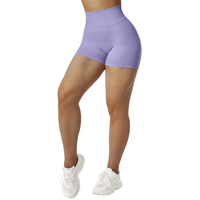 Conjunto de pantalones cortos de verano de cintura alta para mujer, pantalones cortos de gimnasio de compresión ligeros para levantar glúteos, logotipo personalizado, patrón de verano sin costuras