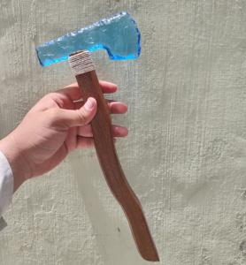 Piedras Naturales, Cristales Curativos, Ágata, Ópalo, Ópaloíta, Artesanías, Energía, Puntas de Flecha Grabadas, Hacha con Mango de Madera - Product Image 2