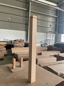 Conceptions minimalistes Newel Post Options en bois multiples Poteau en peuplier massif avec pièces d'escalier à encoche à rainure unique - Product Image 5