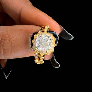 Luxury Iced Out Oval Lab Grown Diamond Engagement & Wedding <b>Statement</b> <b>Ring</b> in 18K Gold Hip Hop Jewelry - Product Image 3