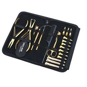 Kit complet d'outils pour extensions capillaires avec pinces à sertir et à retirer les perles, pince à démêler, mini-ciseaux et pinces - Product Image 1