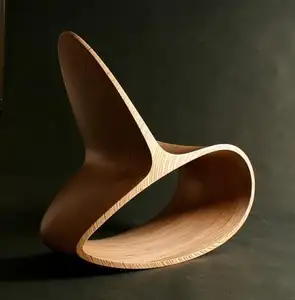 Chaise berçante en bois pour la maison Salon et chambre à coucher Chaises décoratives Logo personnalisé Chaises de meubles en bois massif de couleur marron
