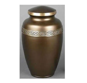 Urnas de cremación con acabado de lujo para suministros funerarios, urnas de Metal hechas a mano con diseño de grabado para cenizas, venta al por mayor - Product Image 4