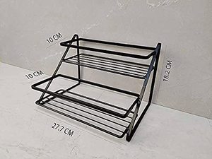 Estante de Almacenamiento para Cocina de Acero al Carbono de Cuatro Niveles, Diseño Moderno, Multiusos, para Especias, Alimentos Secos, Utensilios y Herramientas de Limpieza - Product Image 4