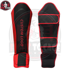 Calentadores de Piernas de un Solo Color, Duraderos, para Boxeo, Espinilleras de Entrenamiento de Combate, de Cuero, con Gancho y Bucle, Protección contra Impactos - Product Image 2