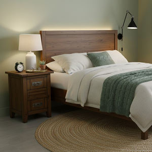 Meubles de salon Vietnam, bois de caoutchouc moderne, MDF, placage de chêne, durable, écologique, 2 tiroirs, armoire de salle à manger à panneaux surélevés, 1 an - Product Image 2