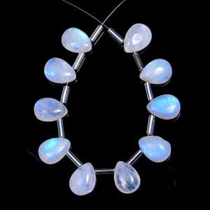 Venta caliente suave forma de pera facetada 4mm Arco Iris piedra lunar cuentas piedras preciosas naturales cuentas sueltas joyería collar fabricación entera - Product Image 1