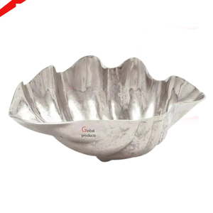 Cuenco para servir alimentos de aluminio y metal con acabado plateado de primera calidad para hoteles y hogares - Product Image 3