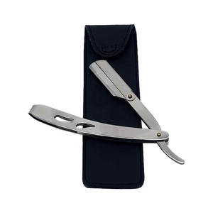 Rasoir de barbier à poignée professionnelle en forme de feuille avec lame interchangeable | Rasoir à bord droit en acier inoxydable pour un rasage parfait pour hommes - Product Image 3