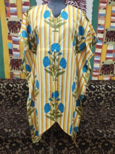 Vestido de caftán de algodón Floral de talla libre, ropa de playa informal para mamás, ropa de dormir, vestido de vacaciones, opciones de talla grande disponibles - Product Image 5