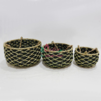 Panier suspendu unique en osier naturel et jonc de mer, fait main, moderne, pour la décoration de jardin et de maison