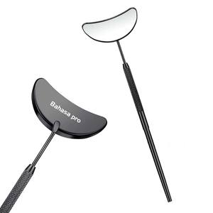 Professional Matte Black Stainless Steel <b>Handheld</b> Moon Eyelash <b>Mirrors</b> Eco-Friendly Makeup Eyelash Extension Tools by Bahasa Pro - Product Image 5